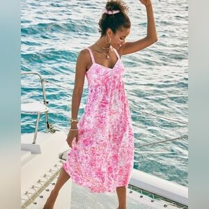 NWT Lilly Pulitzer Women's Azora Floral Cotton Midi Dress